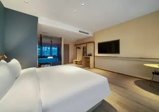 Yuemian Doppelzimmer [Komfortbetten + Intelligenter Temperaturregler für den Haartrockner + Latex-Memory-Kissen]