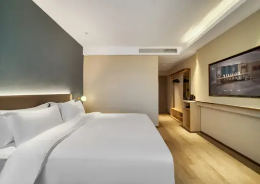 Yuemian Superior Doppelzimmer [Komfortbetten + Intelligenter Temperaturregler-Haartrockner + Latex-Memory-Kissen]